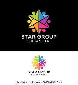 estrella social logo diseño vector icono símbolo ilustración