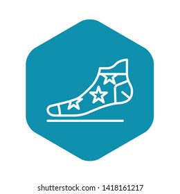 Star sock icon. Outline star sock vector icon for web design isolated on white background