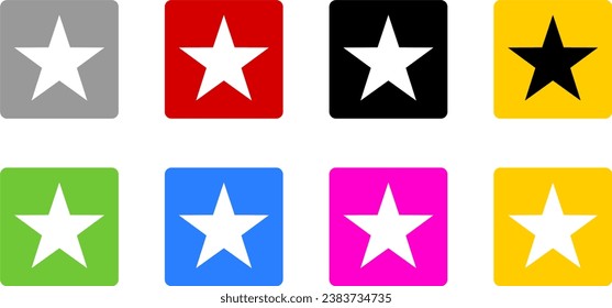 Star in Soft Square Icon Set Quality Review Symbol. Vector Image.	