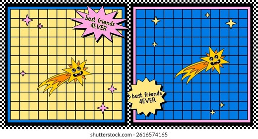 star space Illustration Design Cartoon Mascot 80s 90s Y2k nostalgic Retro
