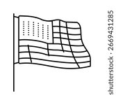 star spangled banner hat line icon vector. star spangled banner hat sign. isolated contour symbol black illustration
