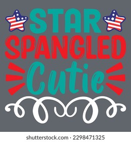 Star Spangled Cutie T-shirt Design Vector File
