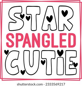 Star Spangled Cutie T-shirt Design