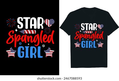 Star Spangled Girl ..4th of July,t-shirt design.