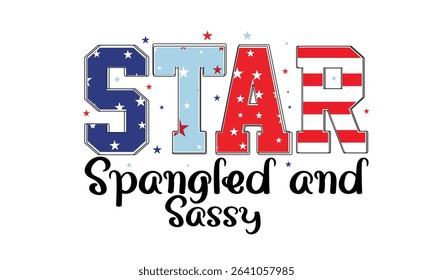 Star Spangled and Sassy PNG Design