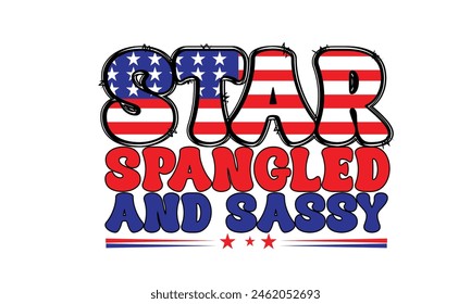 Star Spangled and Sassy Sublimation T-Shirt Design

