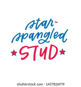 Star Spangled Stud hand lettering