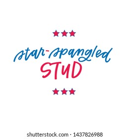 Star Spangled Stud hand lettering