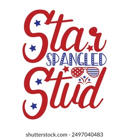 Star spangled stud shirt design