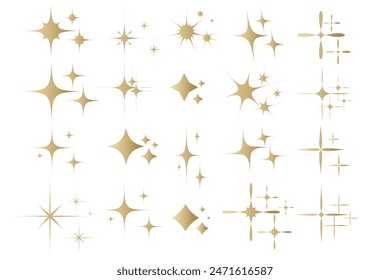 Star sparkle icon. Futuristic shapes. Christmas stars icons. Flashes from fireworks