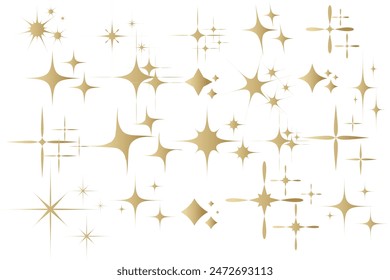 Star sparkle icon. Futuristic shapes. Christmas stars icons. Flashes from fireworks