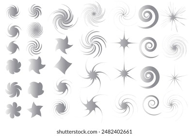 Star sparkle icon. Futuristic shapes. Christmas stars icons. Flashes from fireworks