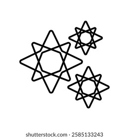 star sparkle icon, line vector isolated on white background. trendy and modern design