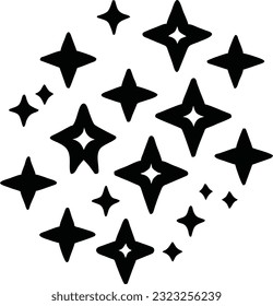 Star sparkle icon. Starry night, falling stars, fireworks, twinkles, glow, glitter burst. Vector illustration 33