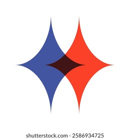 Star sparkle risograph geometry composition