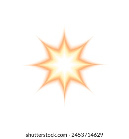 Star sparkle shape in soft blurry style isolated on white background. Trendy y2k sticker with trendy gradient aura effect. Bling, twinkle or firework icon. Vector illustration.