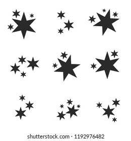 Star sparkling set. Star light or twinkling icon. Vector