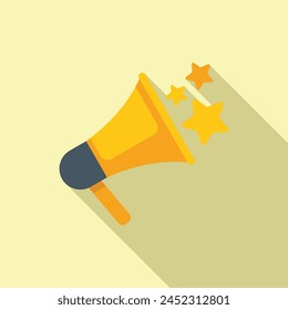 Star speakerphone icon flat vector. Audience voice. Stage star sounds