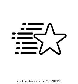 star speed vector illustration, line art  out line star vector icon 