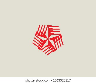 Star spin logo icon design abstract modern minimal illustration. Negative space swirl vector symbol mark logotype.