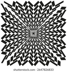 Star spiral icon. Twisting point symbol. Black swirl illustration. Vector dynamic design.
