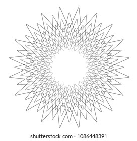 star spiral with rotation effect, black and white star template design element, abstract vortex background