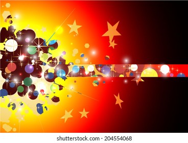 Star splash in space, vector