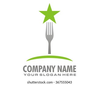 star spoon fork image icon logo