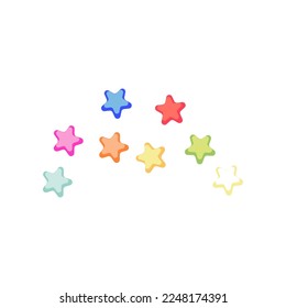 Star sprinkles for creating your own ice cream. Star sprinkles cartoon illustration. Summer, sundae concept