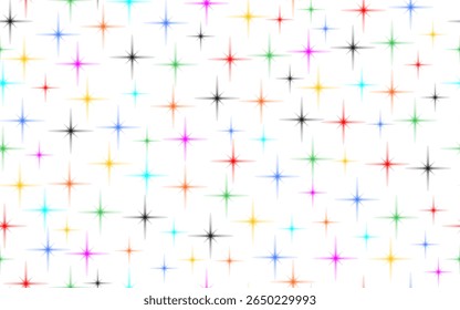 Estrela polvilha sem emenda padrão colorido confete colorido para feriado festa de aniversário crianças luzes coloridas decorativo ornamental vetor textura em fundo branco embalagem embrulhando papel prin