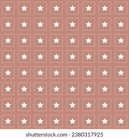 Star in a square with brown background seamless pattern