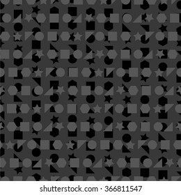 Star, square, triangle, circle, in a geometric pattern, seamless vector background.