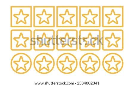 Star in squares and circles, Outline icon ,Filled Outline Icon,Flat icon and smooth icon style. vector template