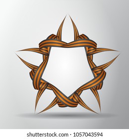 Star from St. George ribbons. Symbol of russian victory. May 9. Vector illustration.