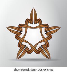 Star from St. George ribbons. Symbol of russian victory. May 9. Vector illustration.