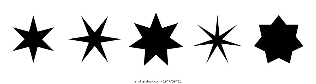 Star, starburst, sunburst icon, symbol. Radial shape, design element. Badge, seal vector