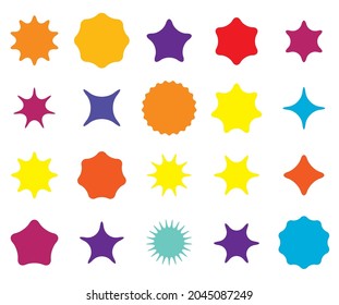 Star, starburst, sunburst icon, symbol. Radial shape, design element. Badge, seal vector