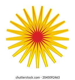 Star, starburst, sunburst icon, symbol. Radial shape, design element. Badge, seal vector