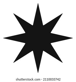 Star, starburst, sunburst icon, symbol. Radial shape, design element. Badge, seal vector