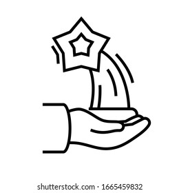 Star statuette line icon, concept sign, outline vector illustration, linear symbol.