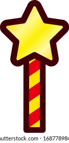 Ilustración vectorial aislada de Star stick.