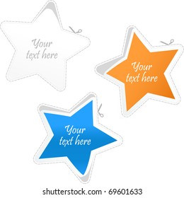 Star Sticker Set. Vector Illustration.