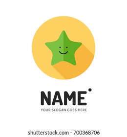 Star sticker. Vector logo design. Flat concept icon.