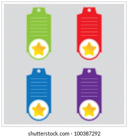 Star stickers labels collection, vector illustration
