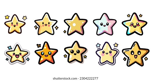 Star Stickers vector set collection graphic clipart design