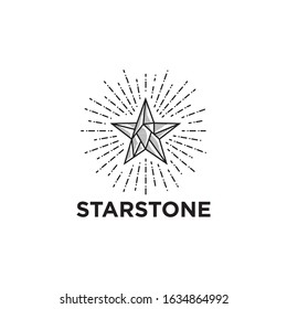Star stone illustration logo design vector template