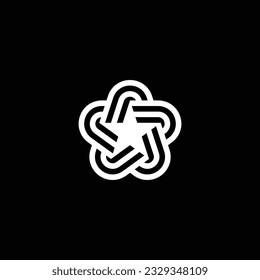 Star stripe logo icon vector.