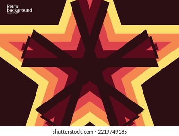 star with striped background 70s disco culture theme advertisement brochure template banner website cover product package design presentation.
