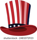 Star striped Uncle Sam hat symbol united states of America