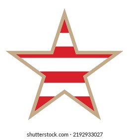 Star with stripes inside. 4th of July decor.